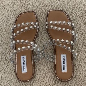 Steve Madden skyler clear flat sandals